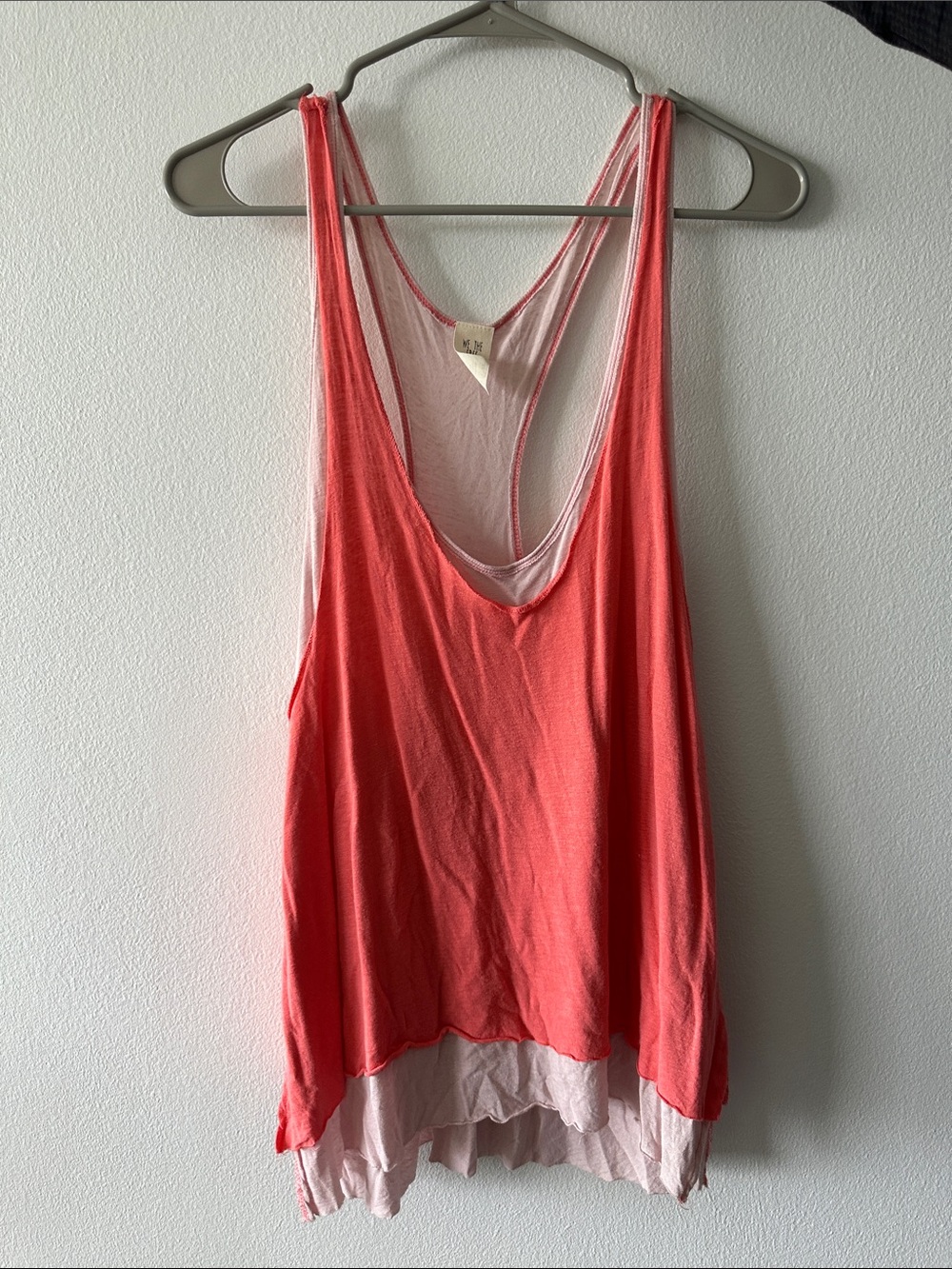 Free People - Pink Coral Layered Racerback Tank Top